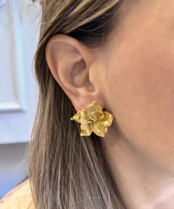 Σκουλαρίκια Χρυσά Λουλούδι