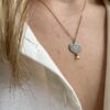 Gold Plated Silver Flower Necklace Pearl