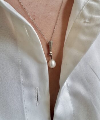 Κολιέ Ασήμι Μαργαριτάρι 1