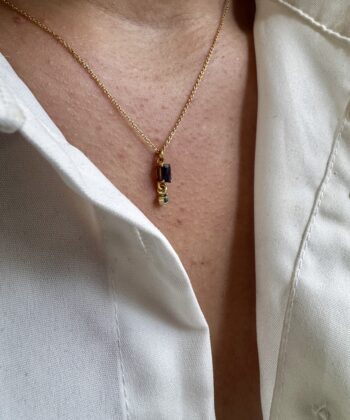 Κολιέ Επίχρυσο Ημιπολύτιμες Πέτρες Χαολίτης Τοπάζι 3