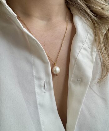 Κρεμαστό Ασήμι Επιχρυσωμένο Μαργαριτάρι 1a