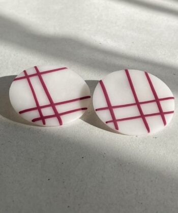 Round Polymer Clay Earrings Τranslucent Purple