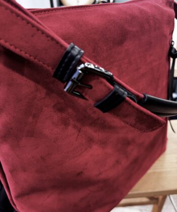 Τσάντα Ώμου Suede Κόκκινο 1