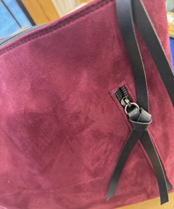 Τσάντα Ώμου Suede Μπορντό 5