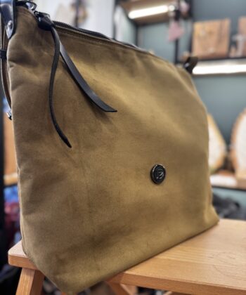 Τσάντα Ώμου Suede Πράσινο Λαδί 2