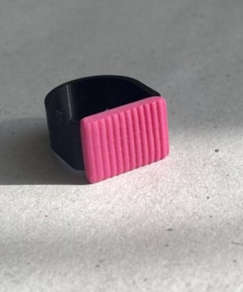 Δαχτυλίδι Ορθογώνιο Πολυμερικός Πηλός Φούξια