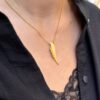 Gold Plated Silver Necklace Feather