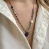 Semi Precious Stone Necklace Pearl Hematite Haolite Lapis Lazuli