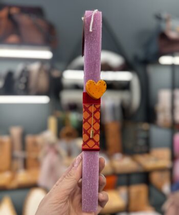 Λαμπάδα Καρφίτσα Πορτοκαλί Καρδιά