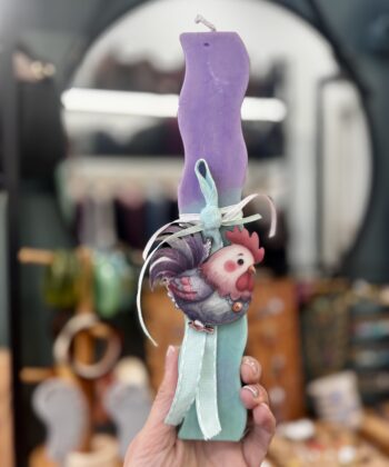 Λαμπάδα Κυματιστή Βεραμάν Μοβ Κοτοπουλάκι