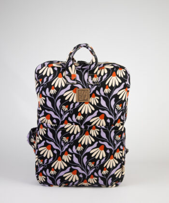 Backpack Fabric Blue Flowers Floral Daisies 4