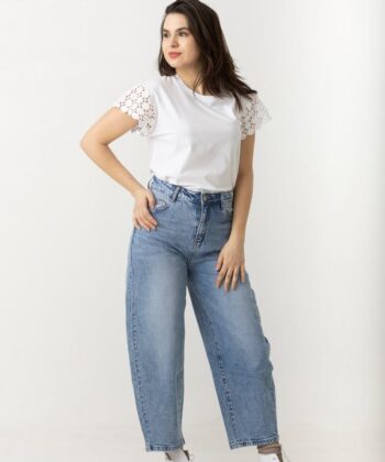 Γυναικεία Μπλούζα Δαντέλα Λευκό 1