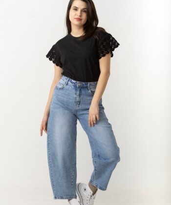 Γυναικεία Μπλούζα Δαντέλα Μαύρο 1