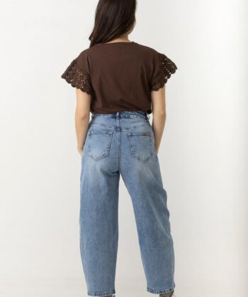 Γυναικεία Μπλούζα Καφέ Δαντέλα 2