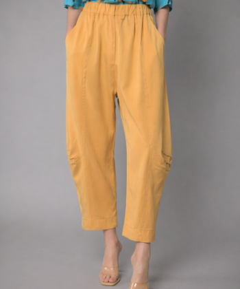 Γυναικείο Παντελόνι Barrel Μουσταρδί