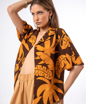Γυναικείο Πουκάμισο Κοντομάνικο Africa Print 1