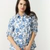 Women’s Oversized Shirt Blue Floral