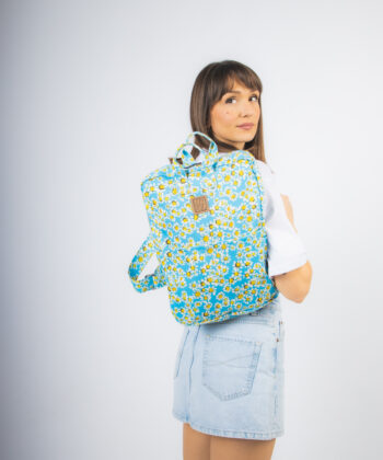 LazyDayz Σακίδιο Πλάτης Γαλαζιο Λουλούδια Μαργαρίτες 5