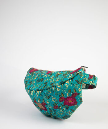 LazyDayz Τσάντα Xιαστί Mπανάνα Τυρκουάζ Λουλούδια 2