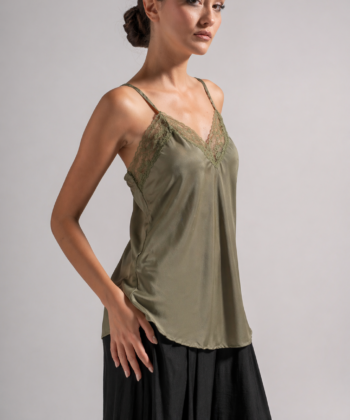 Μπλούζα Lingerie Δαντέλα Λαδί