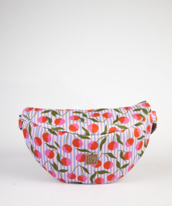 Crossbody Fabric Belt Bag Cherry