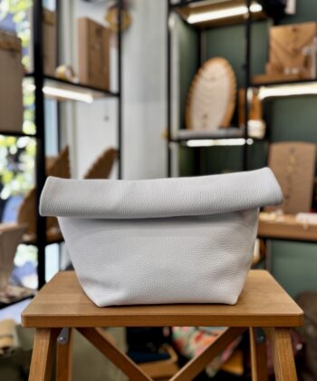 Leather Clutch Bag – White
