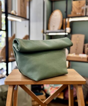 Leather Clutch Bag – Mint Green