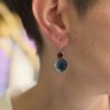 Σκουλαρίκια 2πλός Κύκλος Ασήμι Σμάλτο Κόκκινο Μπλε