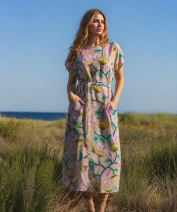 Printed Maxi Dress Floral Pink
