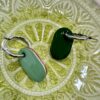 Green Olive Wooden Oval Hoop Earrings