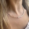 Necklace Semi precious Stone Jade and Pearls