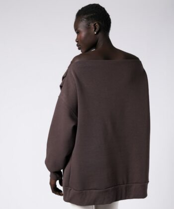 Μπλούζα Φούτερ Oversized Χαμόγελο Καφέ 2