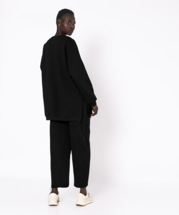 Σετ Φούτερ Oversized Μπλούζα Παντελόνι Ψηλόμεσο Barrel Μαύρο 9