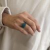 Δαχτυλίδι Ορθογώνιο Πολυμερικός Πηλός Πετρόλ