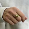 Δαχτυλίδι Σμάλτο Βότσαλο Επιχρυσωμένο Lime 2