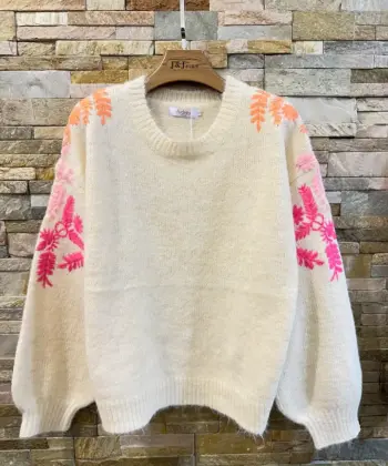 Γυναικείο Πλεκτό Πουλόβερ Oversized Φούξια 1