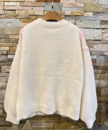 Γυναικείο Πλεκτό Πουλόβερ Oversized Φούξια 2