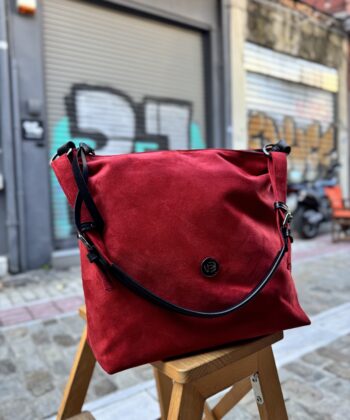 Τσάντα Ώμου Suede Κόκκινο 1